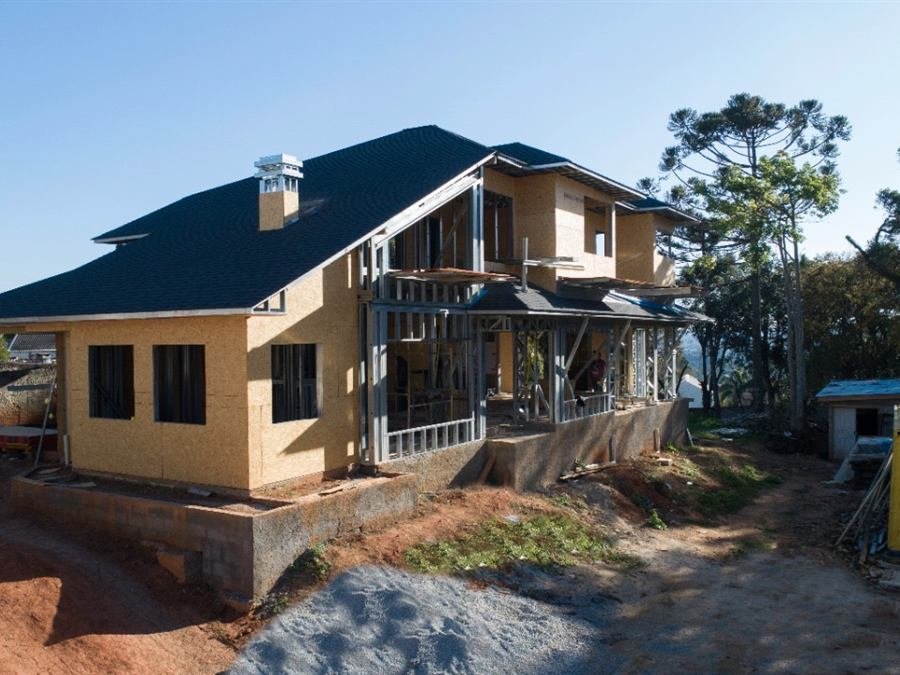 Residência em steel frame a 90% de conclusão, construída em 60 dias